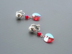 Rudý oválný přívěsek nerez řetízek