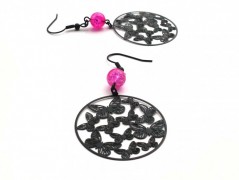 Rudý oválný přívěsek nerez řetízek