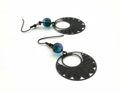 Rudý oválný přívěsek nerez řetízek