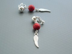 Rudý oválný přívěsek nerez řetízek