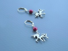 Rudý oválný přívěsek nerez řetízek