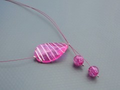 Rudý oválný přívěsek nerez řetízek