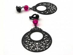 Rudý oválný přívěsek nerez řetízek