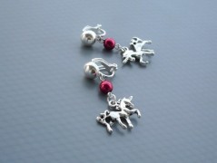 Rudý oválný přívěsek nerez řetízek