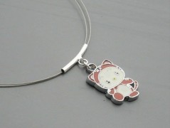 Rudý oválný přívěsek nerez řetízek