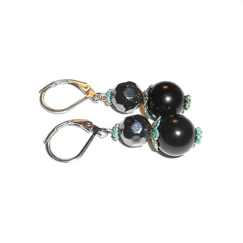 Nerez, Náušnice, Onyx Antik 