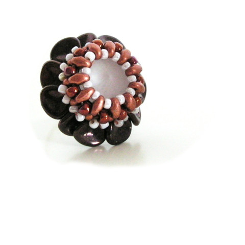 Prsten Měděnka se swarovski středem 