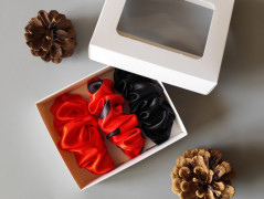 Dárková sada šedá - 6 scrunchies