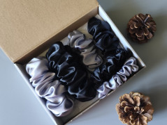 Dárková sada šedá - 6 scrunchies