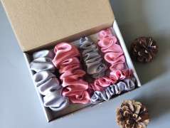 Dárková sada šedá - 6 scrunchies