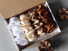 Dárková sada šedá - 6 scrunchies