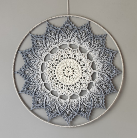 Mandala Šedá hvězda - průměr 40 cm meditace harmonie meditační lotosový květ mandaly mndala 