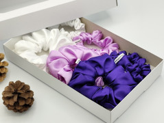 Dárková sada šedá - 6 scrunchies