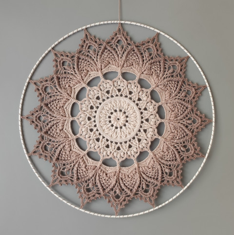 Mandala Béžová hvězda - průměr 45cm meditace harmonie meditační lotosový květ mandaly mndala 