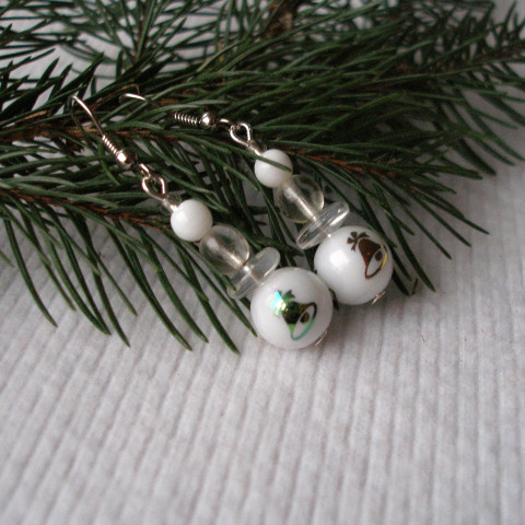 Christmas VII. náušnice zima vánoce bílá christmas 