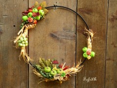 podzimní věneček s jelínkem..
