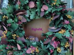 podzimní věneček s jelínkem..