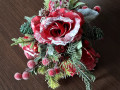 vánoční kytička ,,zasněžené růže,,