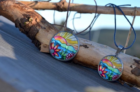 Slunce na obzoru..... šperk náhrdelník originální dárek přívěšek veselý pozitivní 