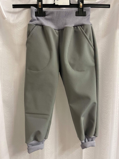 Dětské softshell kalhoty šedé-116 dětské kalhoty bavlněné tepláky hořčicové baggy 