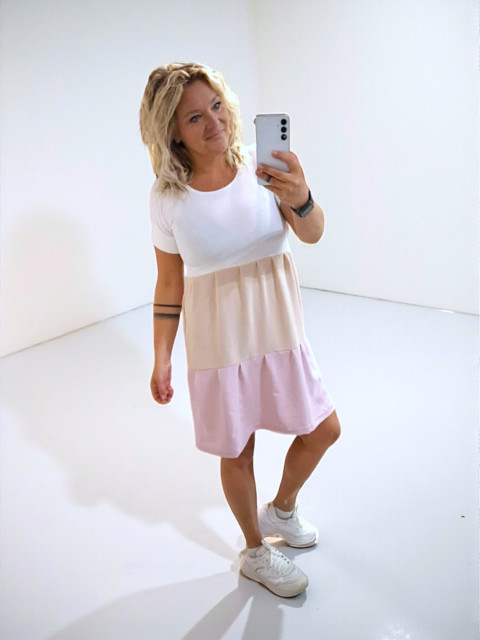 Dámské volánové kreš šaty -S/M 