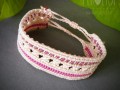 Macramé náramek - Růžový sen