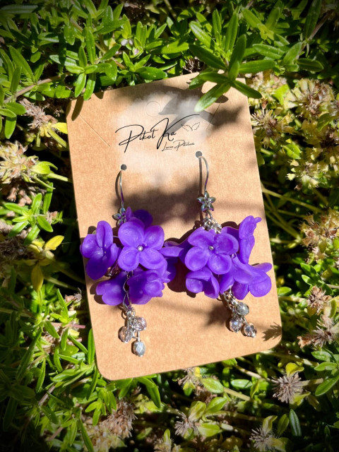 Náušnice - Fialový sen fialová květiny léto naušnice 