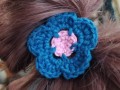 gumička s kytkou - modrá