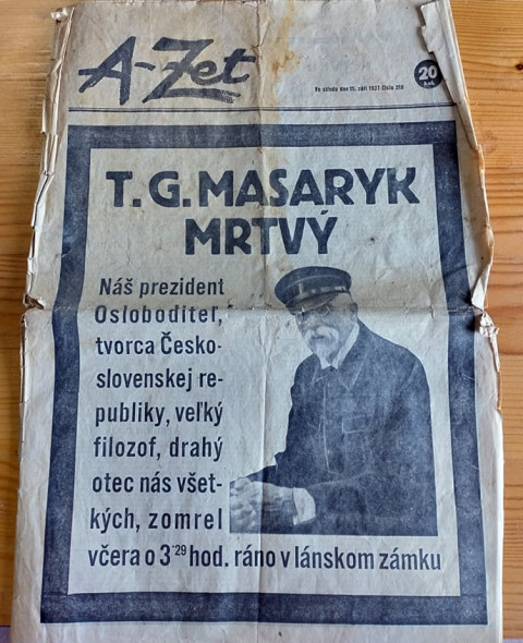 T.G.Masaryk papír historie noviny časopis 
