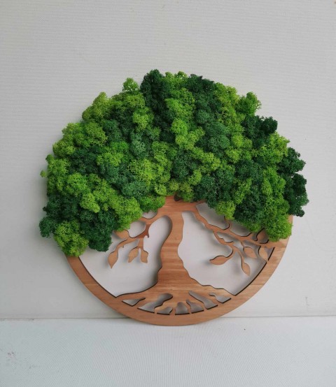 Mechový obraz, strom života, 30 cm mechová dekorace strom obraz dek 