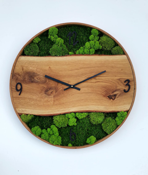 Mechové hodiny 50 cm nástěnné hodiny mechové hodiny mechová dekorace 