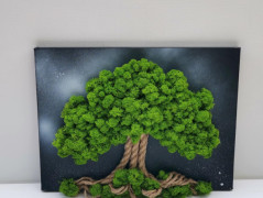 Mechový obraz, strom života, 30 cm