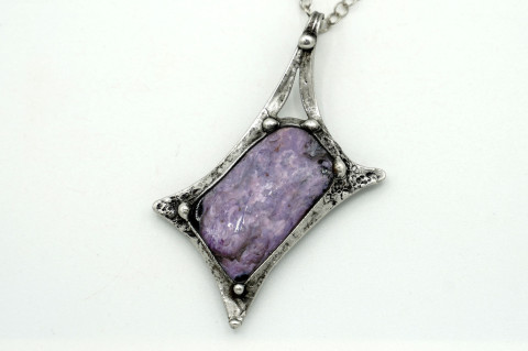 Svěží vítr (čaroit) náhrdelník přívěsek cín řetízek přívěs amulet mosaz čaroit 