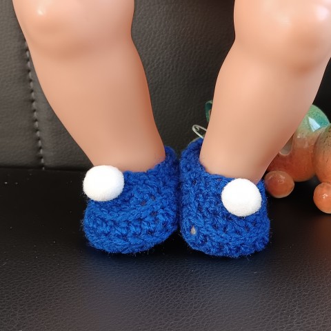 Bačkůrky s bambulkou-modré panenka botičky bačkůrky baby born 