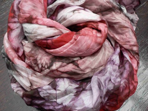 Šál karmín s fialkou, 180x90 cm silk sperkyjoha velký hedvábný šál 