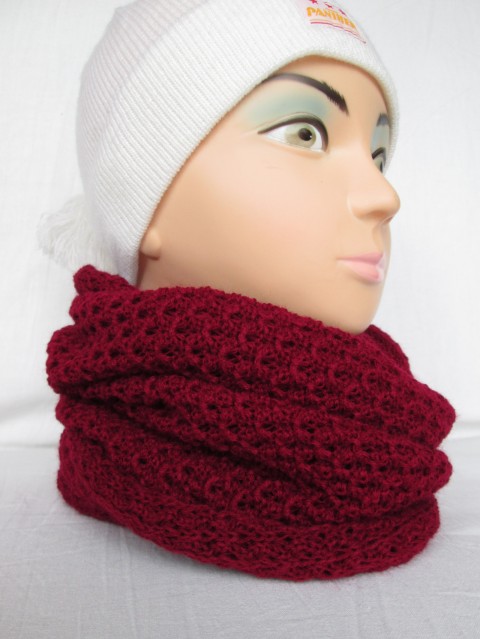 Dětský nákrčník - bordó červená pletené šála nákrčník bordó tunel dětský nákrčník 