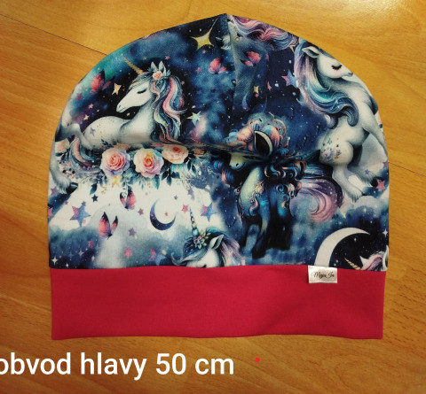 Jarní čepička s jednorožci čepice 