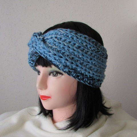 Čelenka modrá háčkovaná ženy bílá dámská čelenka akryl teplá unisex hřejivá světlá modrá tmavá modrá 