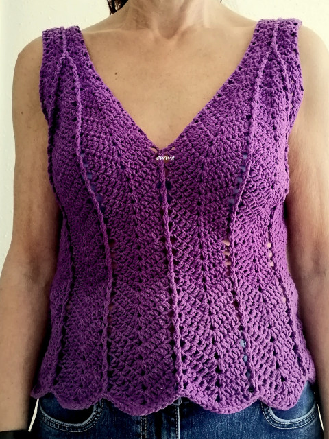 Háčkovaný dámský top letní bavlna ženy top léto háčkované akryl tílko dámské bolerko crochet lfialová 