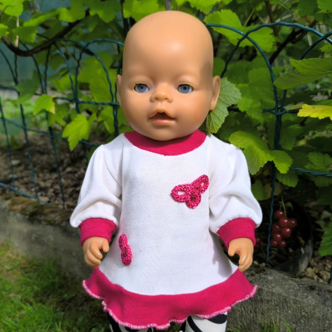 SVETR PRO PANENKU BABY BORN 43 cm panenka šaty miminko souprava miminka panenky tričko šatičky obleček baby born 43 cm 