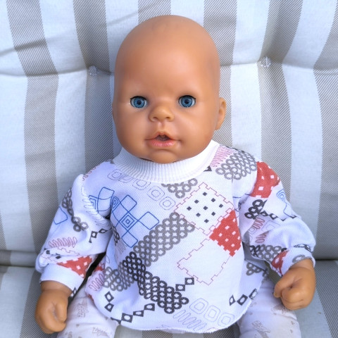 TRIČKO PRO PANENKU 46 až 50 cm panenka šaty miminko souprava miminka panenky tričko šatičky obleček baby born 43 cm 