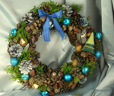 Vánoce v tyrkysové. vánoce věnec 