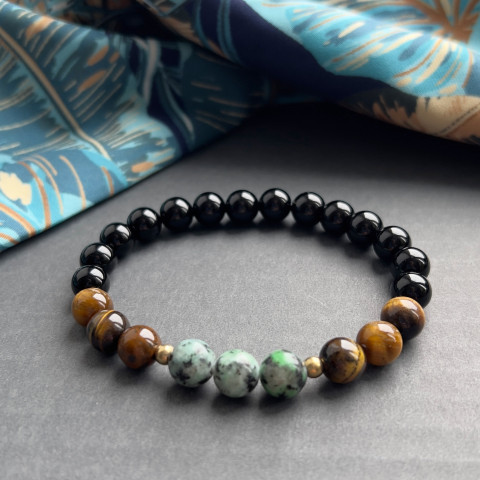 Onyx, tygří oko, jaspis - náramek náramek jaspis onyx tygří oko 