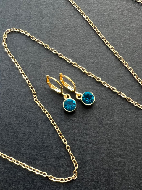 Tyrkysové náušnice - S.Steel nerez ocel swarovski zirkon steel 