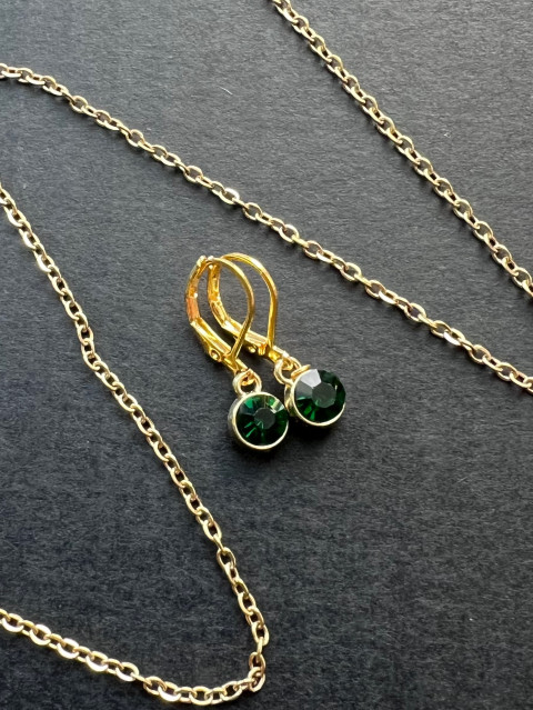 Zelené náušnice - S.Steel nerez ocel swarovski zirkon steel 