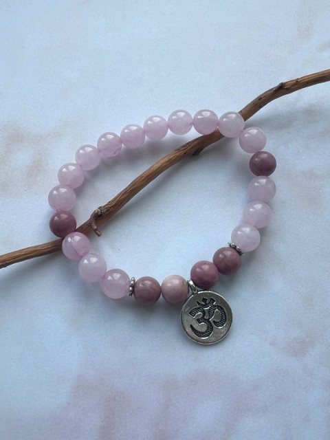 Růženín s rodonitem - náramek náramek růženín rodonit pružný om 