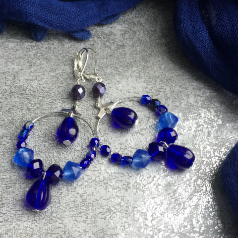 Modré kruhy - náušnice náušnice modrá kruhy kobaltová 