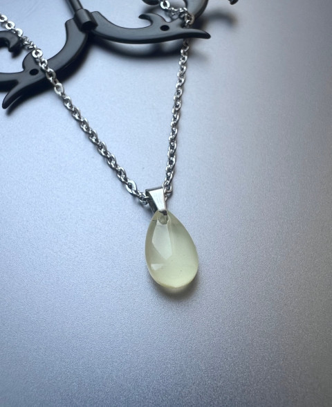 Řetízek se žlutou slzičkou - Steel přívěsek sklo nerez slza slzička steel 