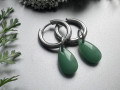 Zelené slzičkové náušnice - S.Steel