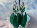 Peříčkové zelené náušnice 02